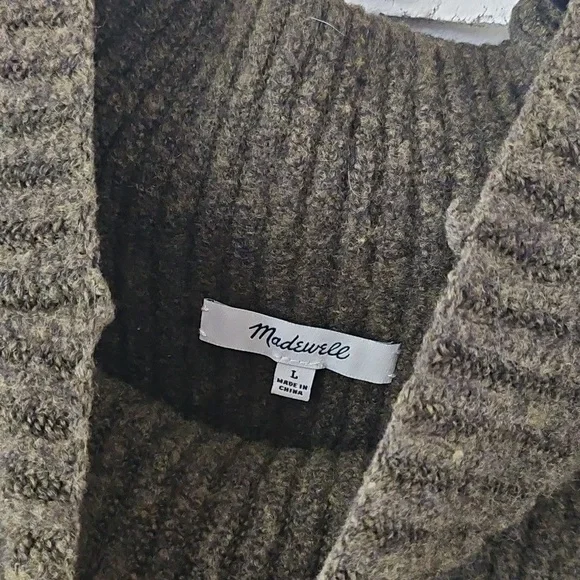 Madewell Northfield Mockneck Pullover Sweater in Green H3339 Women's Size LARGE - Picture 2 of 7